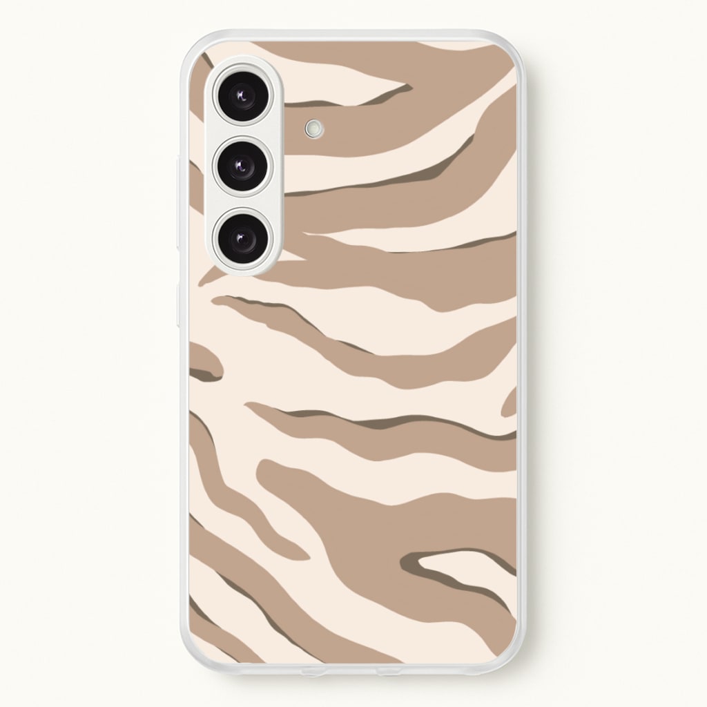 Neutral Tiger Print - Animals Phone Case for Galaxy S25 Plus