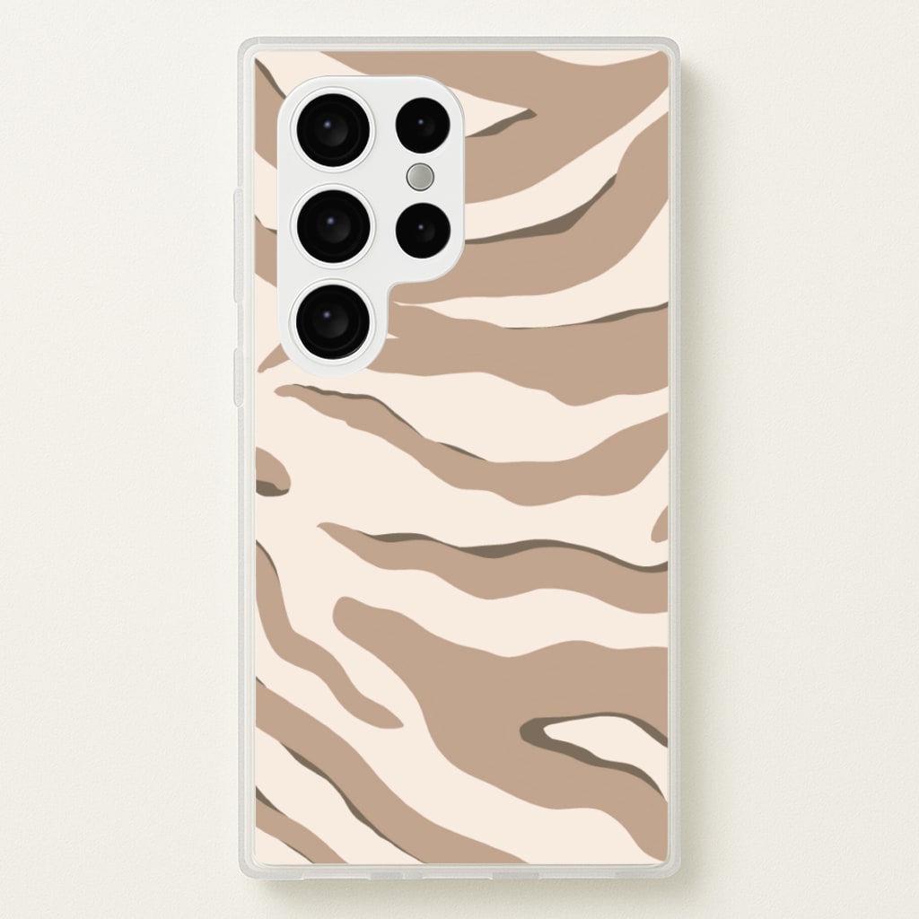 Neutral Tiger Print - Animals Phone Case for Galaxy S24 Ultra