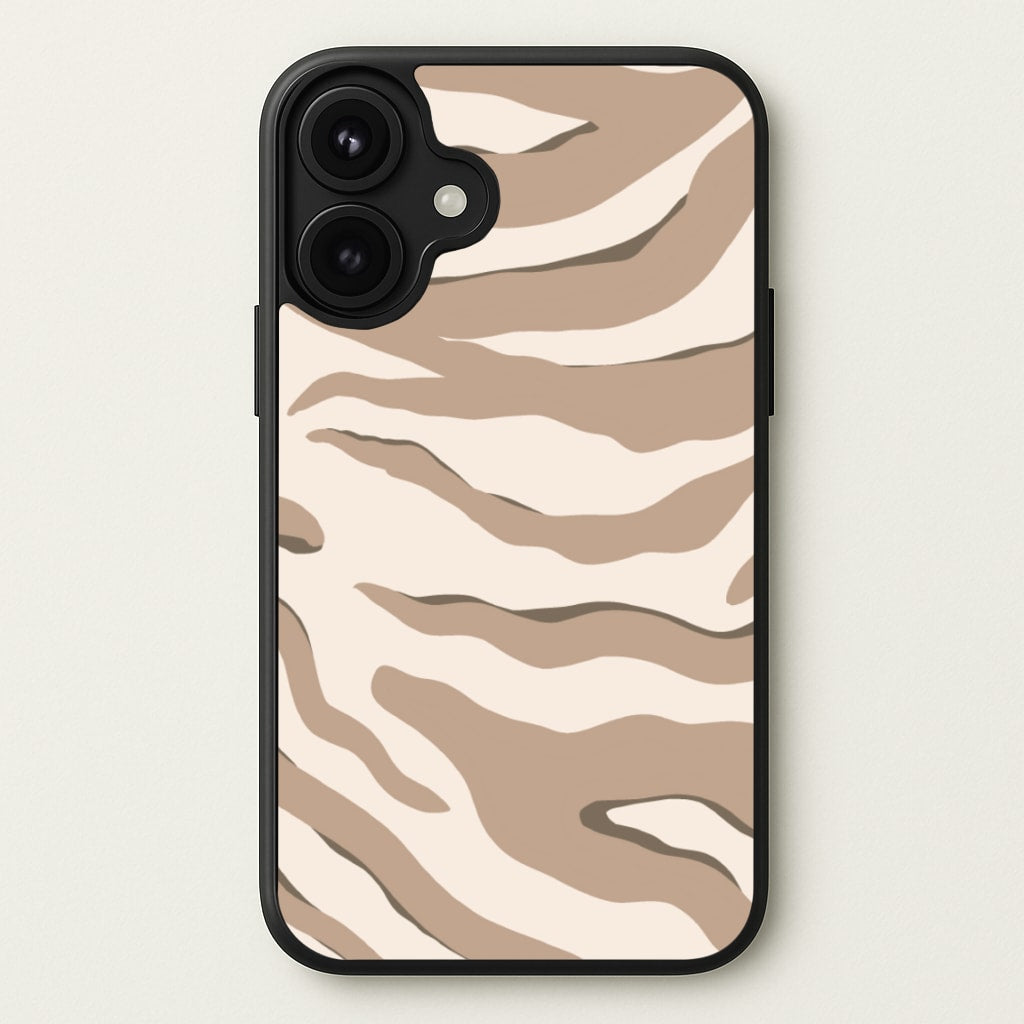 Neutral Tiger Print Phone Case for iPhone 17
