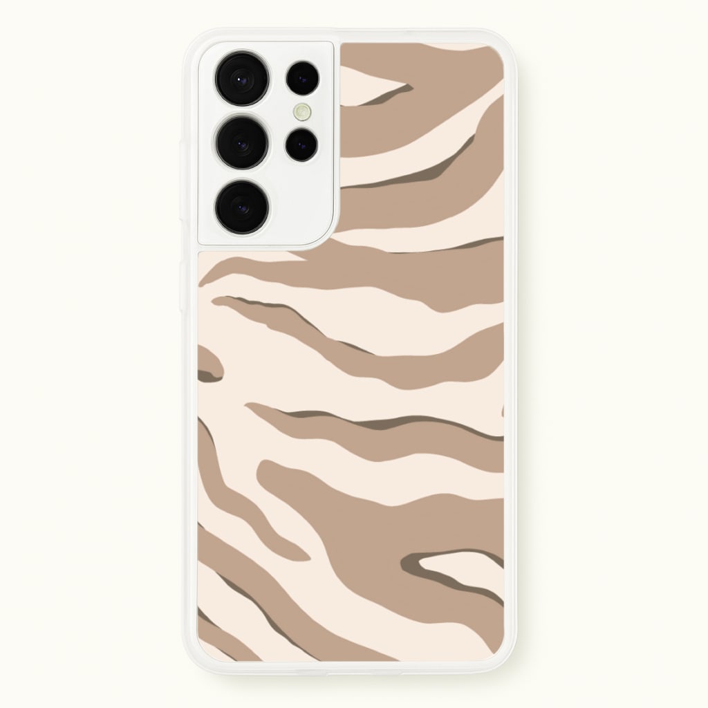 Neutral Tiger Print - Animals Phone Case for Galaxy S21 Ultra