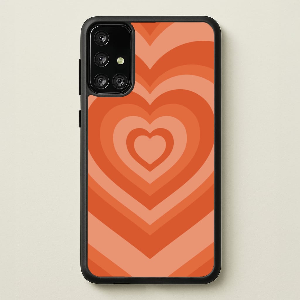Orange - Colourful Hearts - Colourful Hearts Phone Case for Galaxy A71