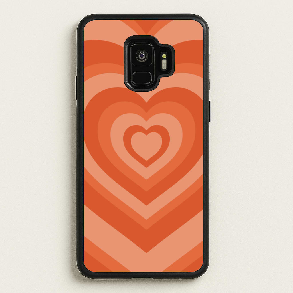 Orange - Colourful Hearts - Colourful Hearts Phone Case for Galaxy S9