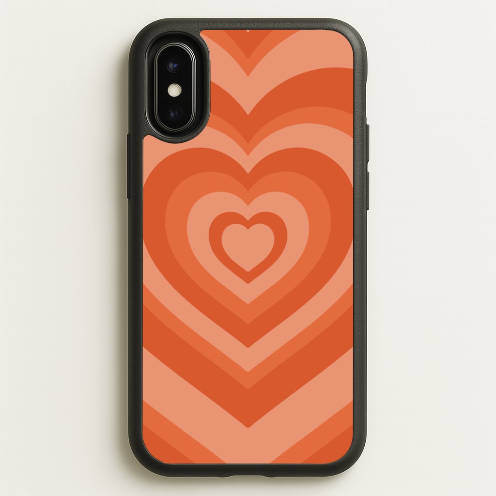Orange - Colourful Hearts - Colourful Hearts Phone Case for iPhone X / XS