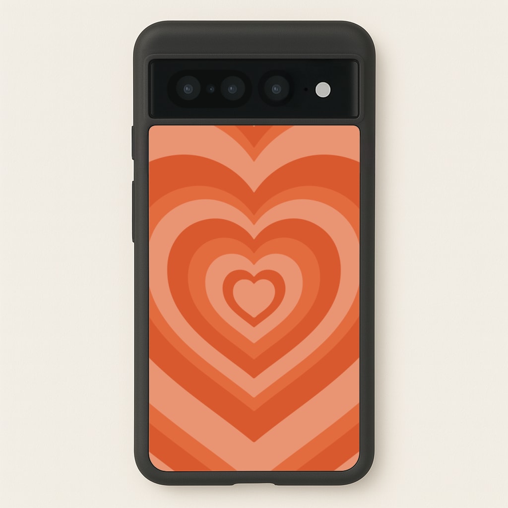 Orange - Colourful Hearts - Colourful Hearts Phone Case for Google Pixel 7 Pro
