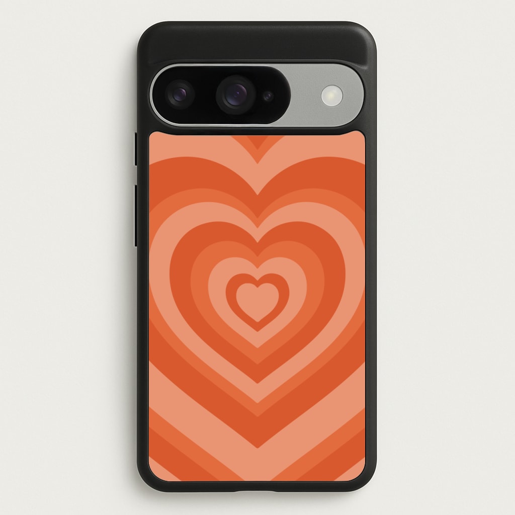 Orange - Colourful Hearts Phone Case for Google Pixel 10 / 10 Pro