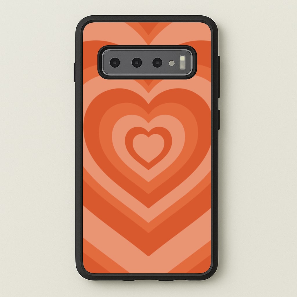 Orange - Colourful Hearts - Colourful Hearts Phone Case for Galaxy S10