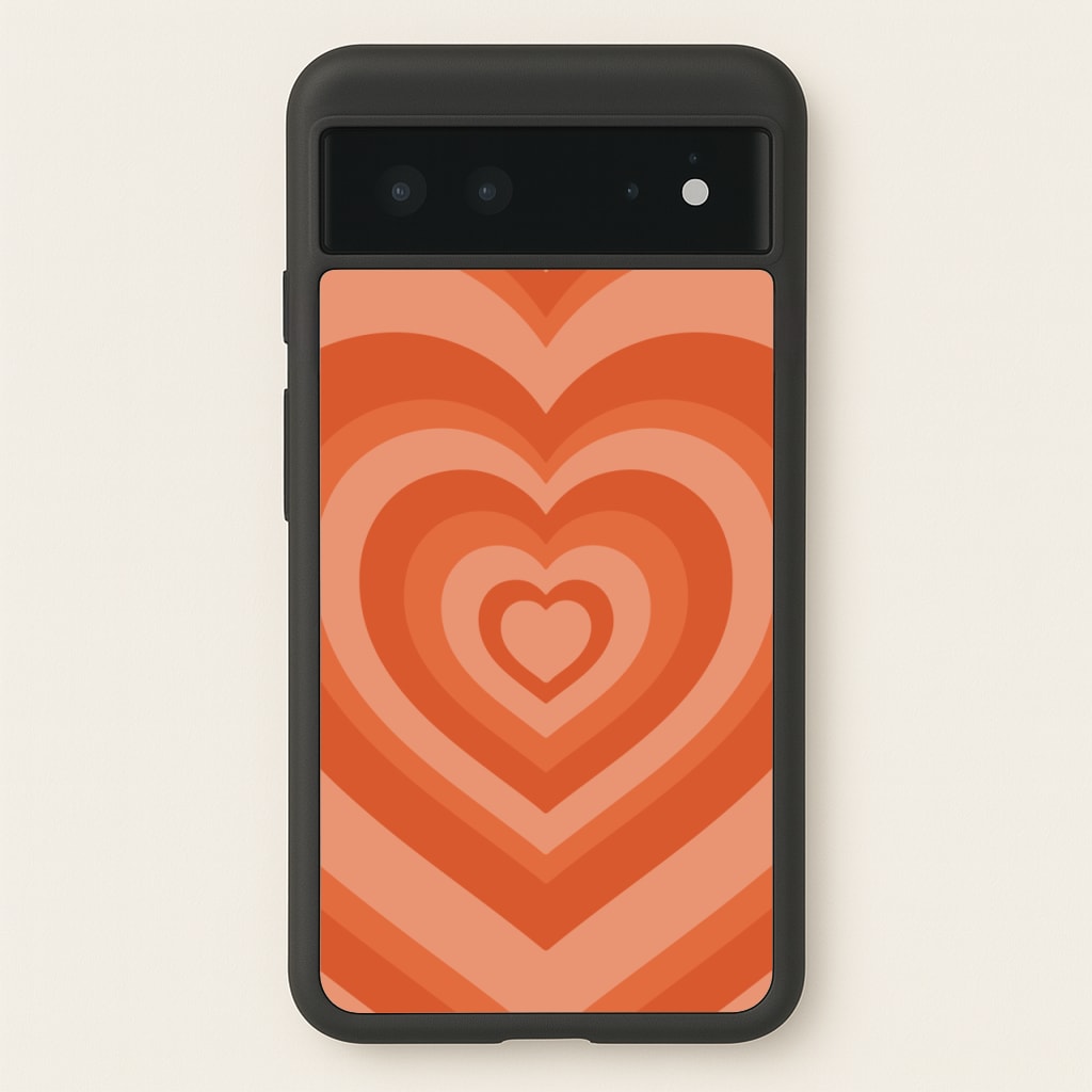 Orange - Colourful Hearts - Colourful Hearts Phone Case for Google Pixel 6