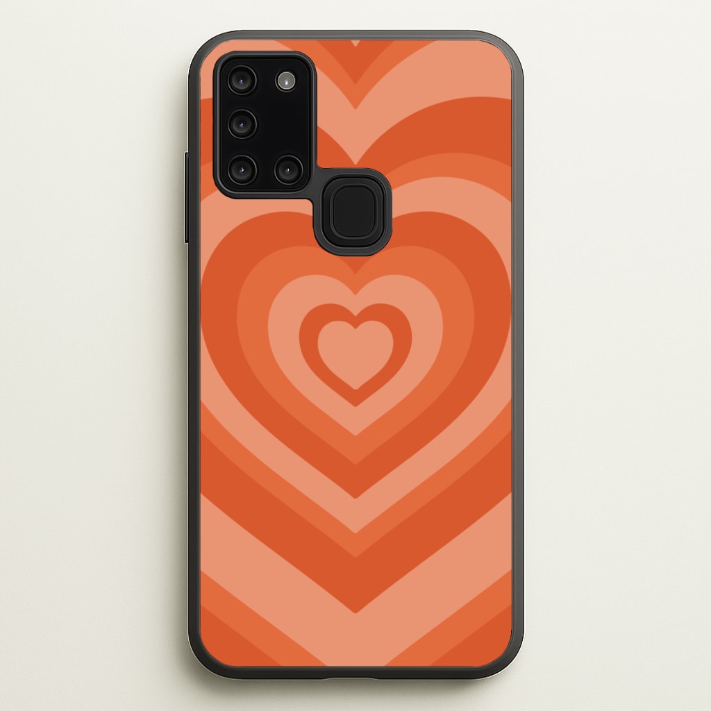 Orange - Colourful Hearts - Colourful Hearts Phone Case for Galaxy A21s