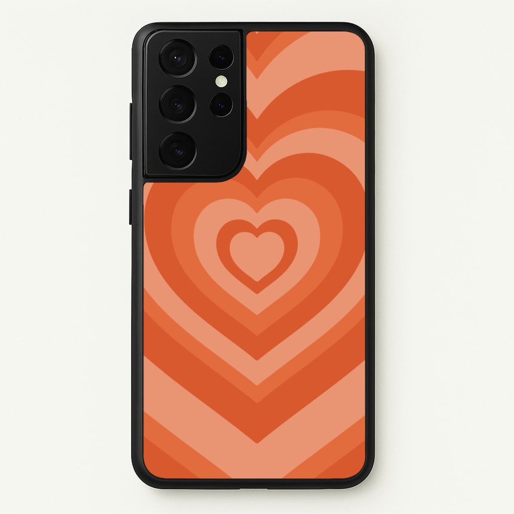 Orange - Colourful Hearts - Colourful Hearts Phone Case for Galaxy S21 Ultra