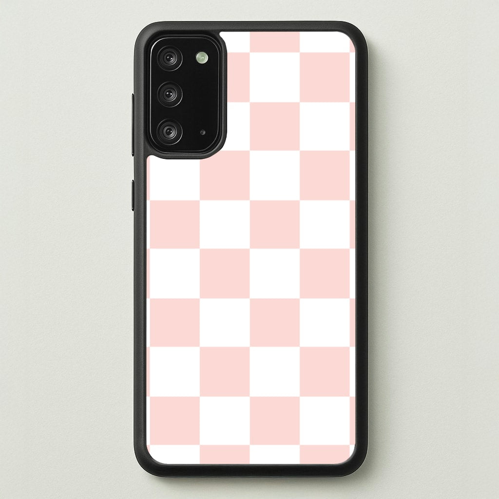 Pink And White Checkers - Abstract Pattern Phone Case for Galaxy Note 20