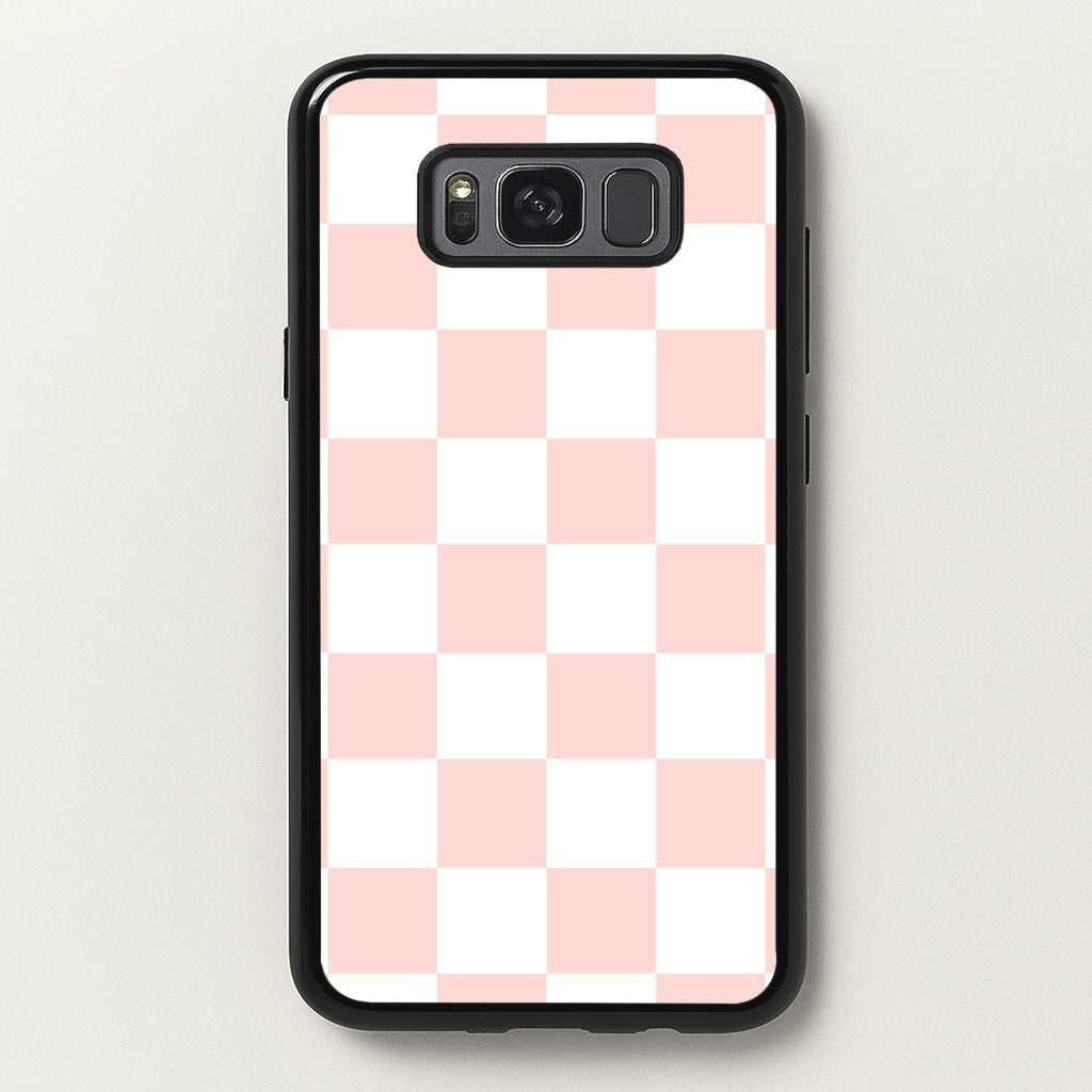 Pink And White Checkers - Abstract Pattern Phone Case for Galaxy S8