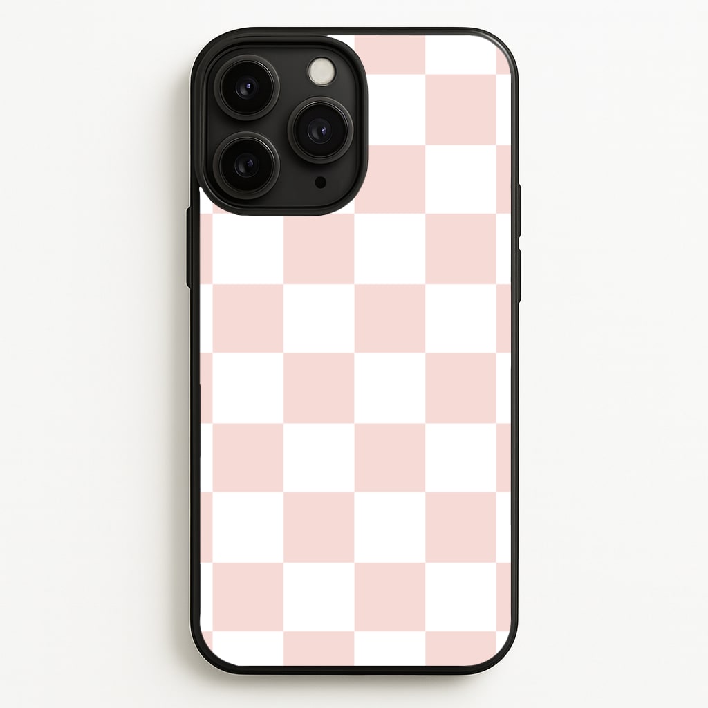 Pink And White Checkers - Abstract Pattern Phone Case for iPhone 11 Pro Max