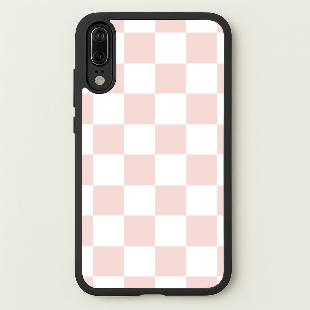 Pink And White Checkers - Abstract Pattern Phone Case for Huawei P20