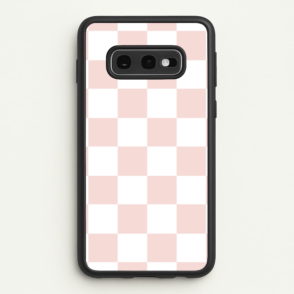 Pink And White Checkers - Abstract Pattern Phone Case for Galaxy S10e