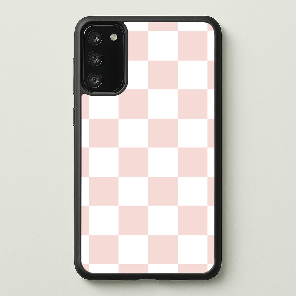 Pink And White Checkers - Abstract Pattern Phone Case for Galaxy S20FE