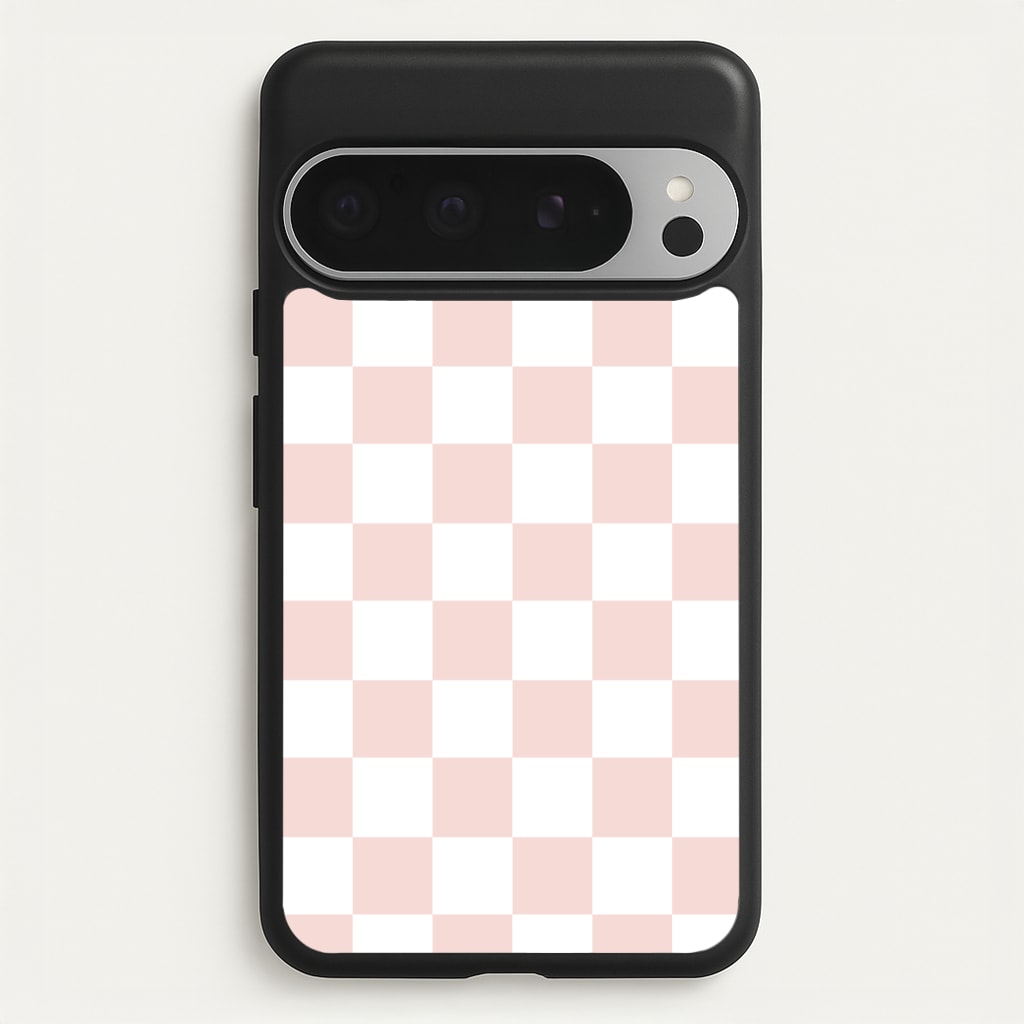 Pink And White Checkers - Abstract Pattern Phone Case for Google Pixel 9 Pro XL