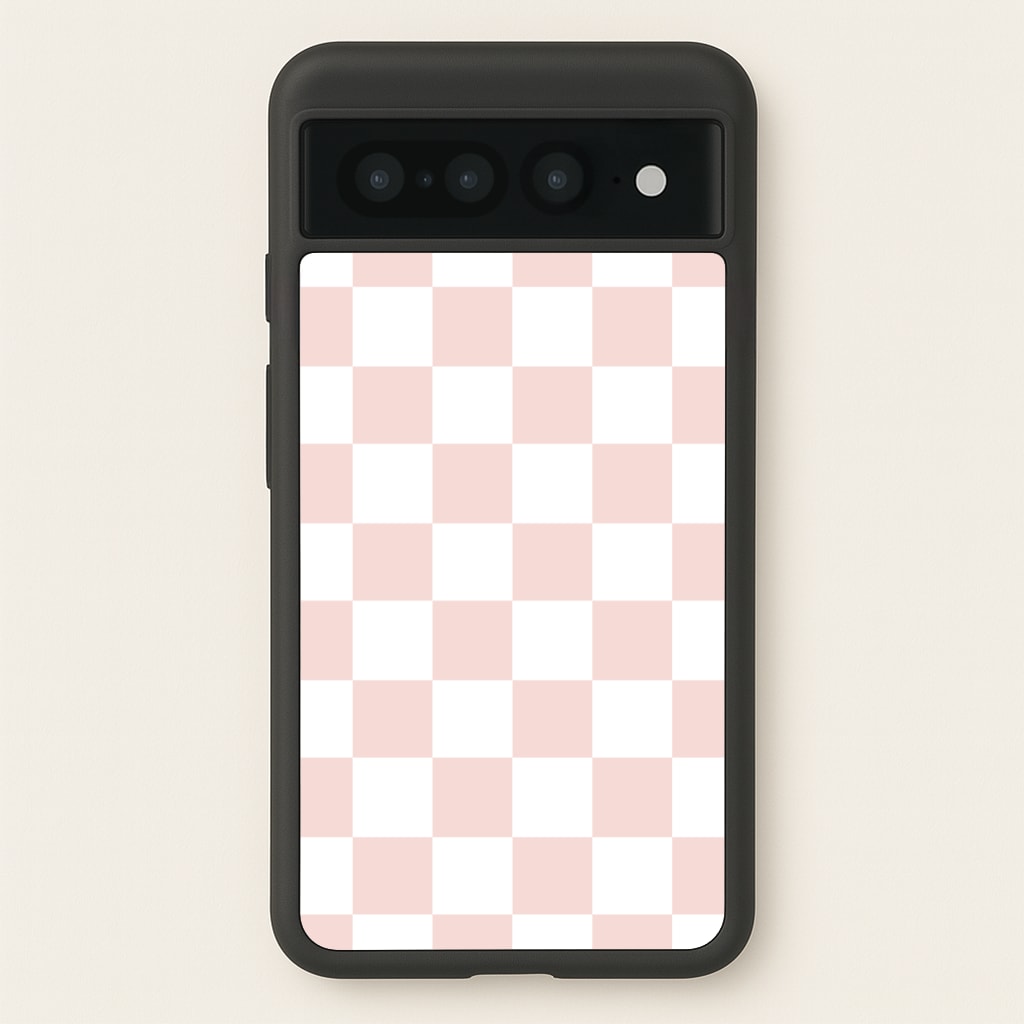 Pink And White Checkers - Abstract Pattern Phone Case for Google Pixel 7 Pro