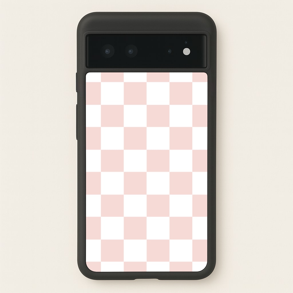 Pink And White Checkers - Abstract Pattern Phone Case for Google Pixel 6