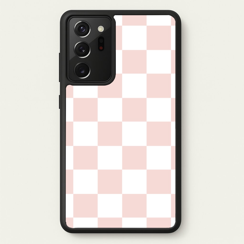Pink And White Checkers - Abstract Pattern Phone Case for Galaxy Note 20 Ultra
