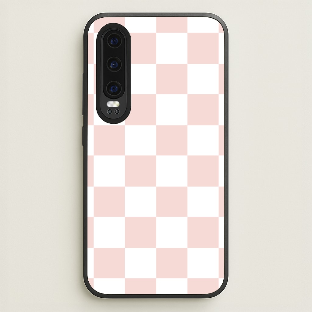 Pink And White Checkers - Abstract Pattern Phone Case for Huawei P30