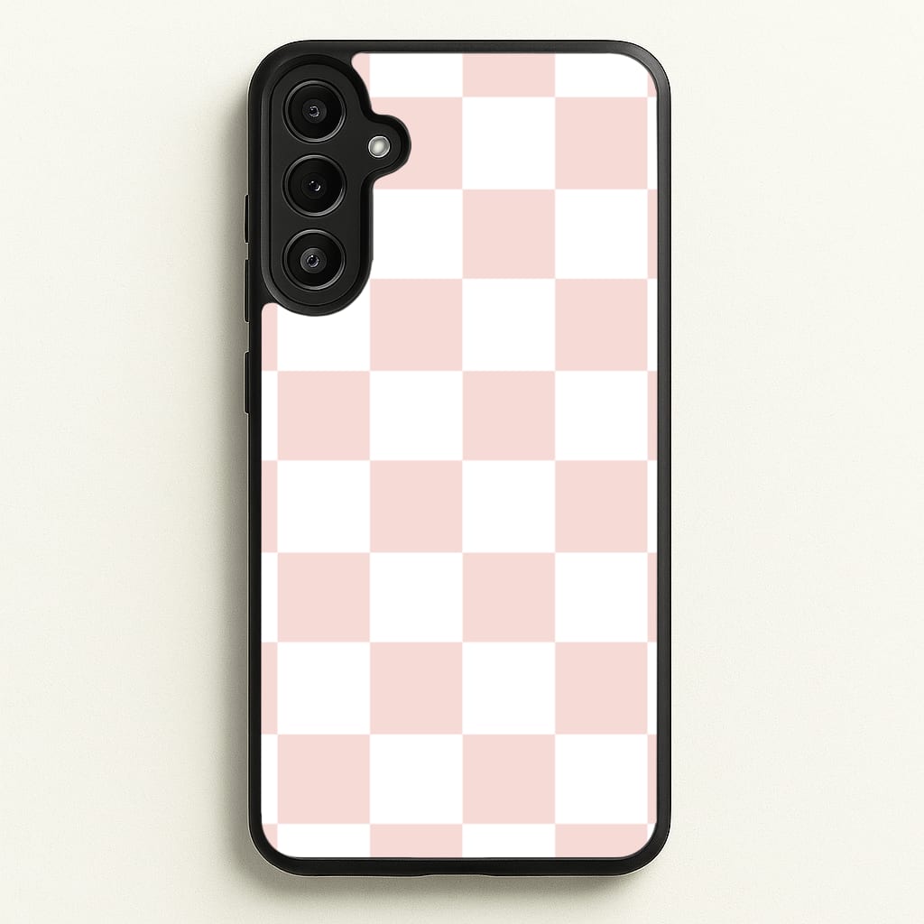 Pink And White Checkers - Abstract Pattern Phone Case for Galaxy A36