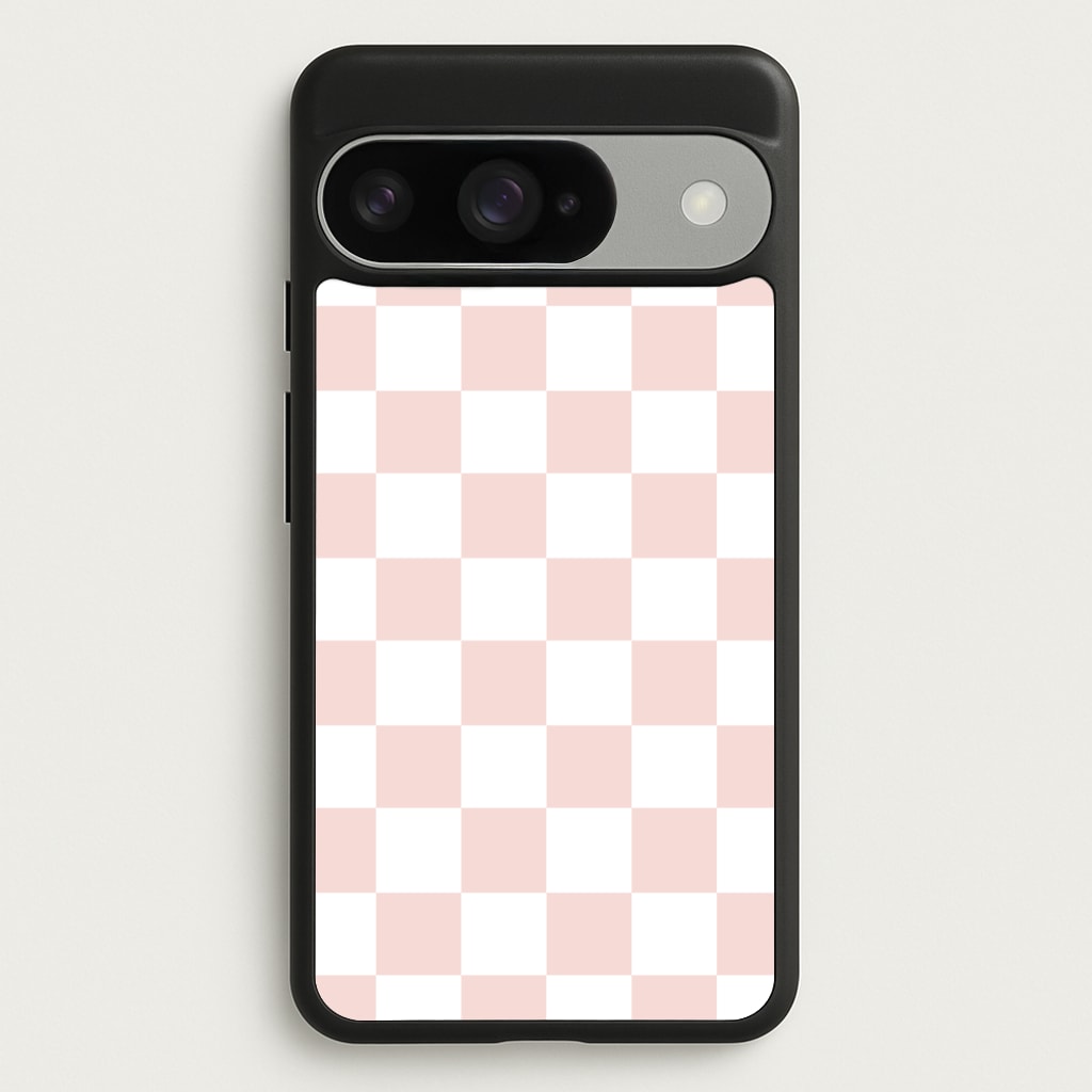 Pink And White Checkers Phone Case for Google Pixel 10 / 10 Pro