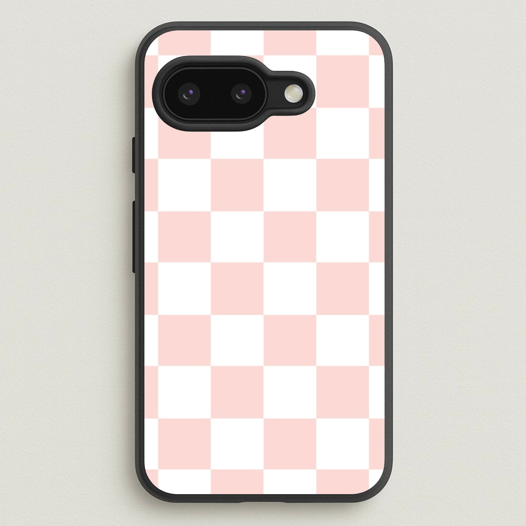 Pink And White Checkers - Abstract Pattern Phone Case for Google Pixel 9a