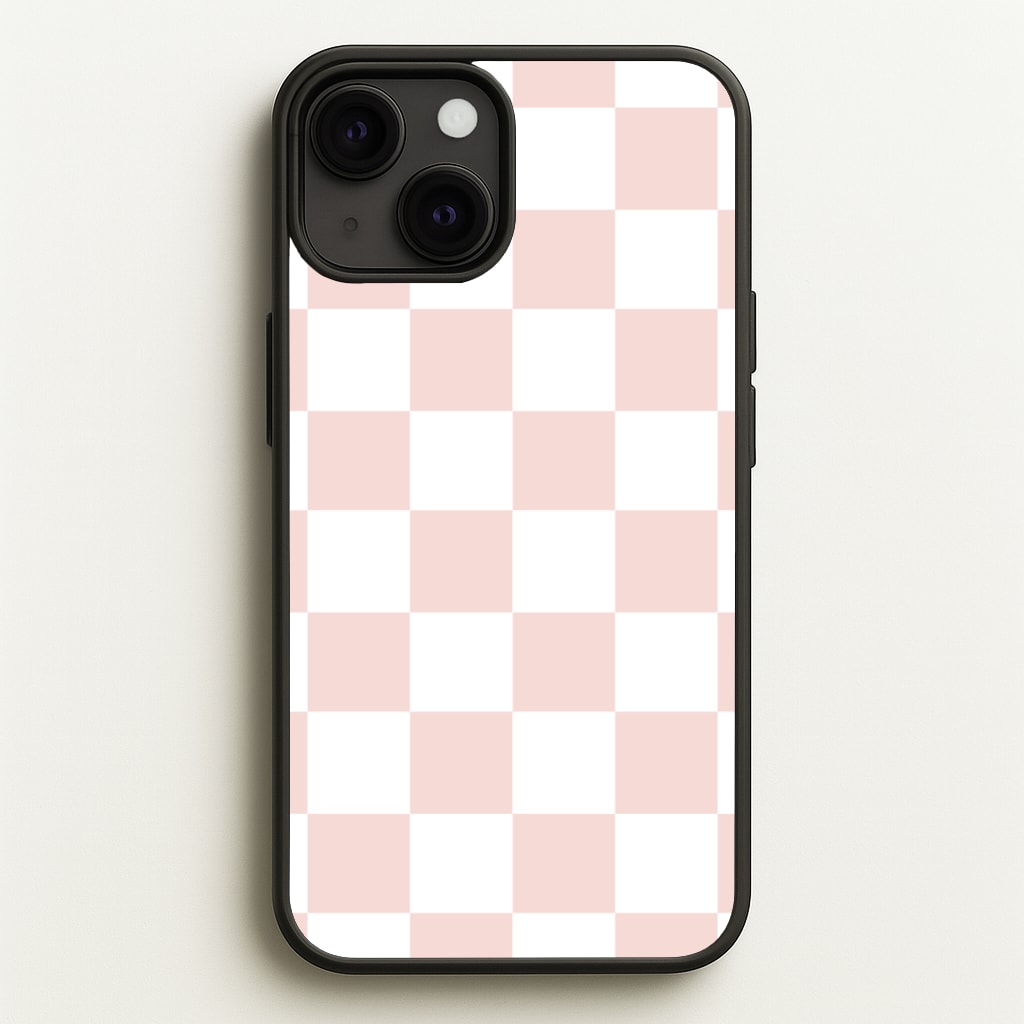 Pink And White Checkers - Abstract Pattern Phone Case for iPhone 13