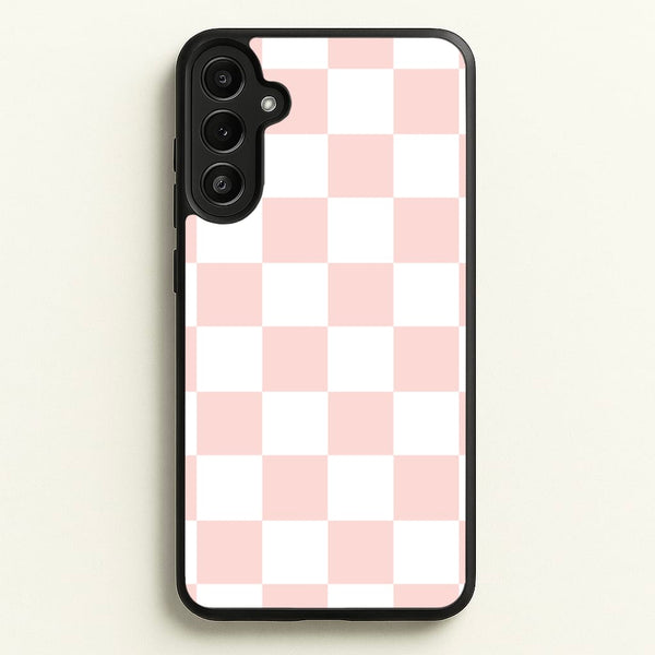 Pink And White Checkers - Abstract Pattern Phone Case for Galaxy A34