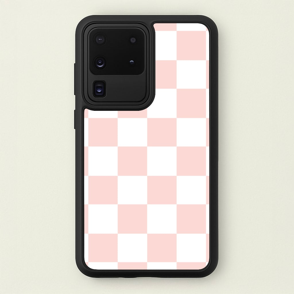 Pink And White Checkers - Abstract Pattern Phone Case for Galaxy S20 Ultra