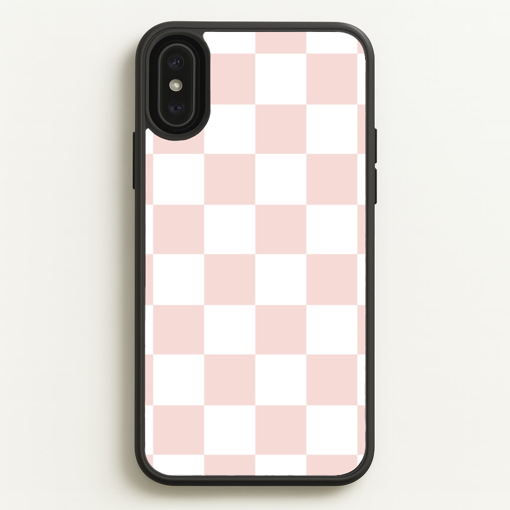 Pink And White Checkers - Abstract Pattern Phone Case for iPhone XS Max