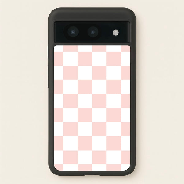 Pink And White Checkers - Abstract Pattern Phone Case for Google Pixel 8a