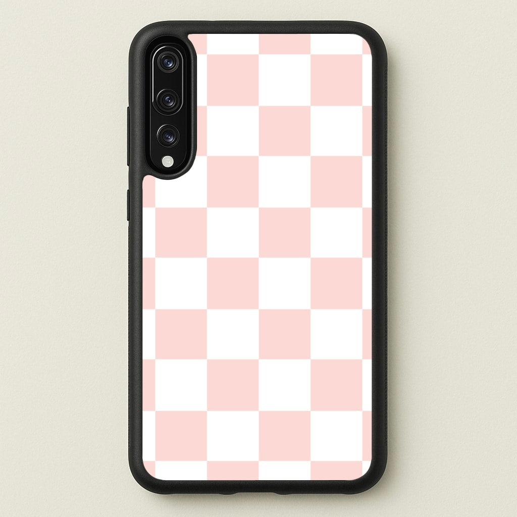 Pink And White Checkers - Abstract Pattern Phone Case for Huawei P20 Pro