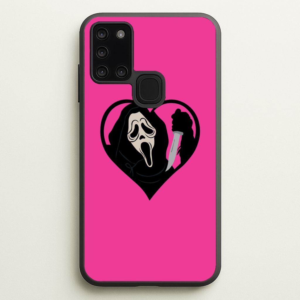 Heart face - Halloween - Scream Phone Case for Galaxy A21s