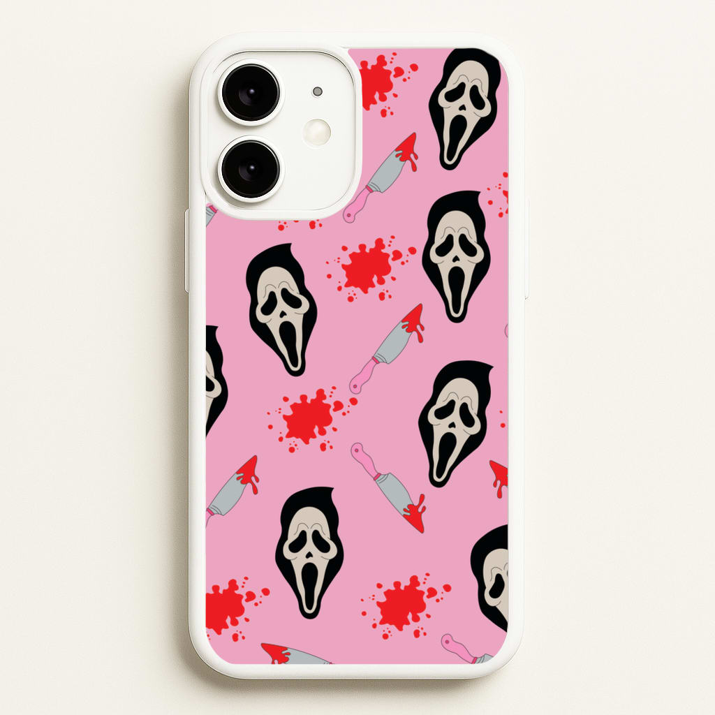 Pink Ghostface Pattern - Scream - Scream Phone Case for iPhone 11