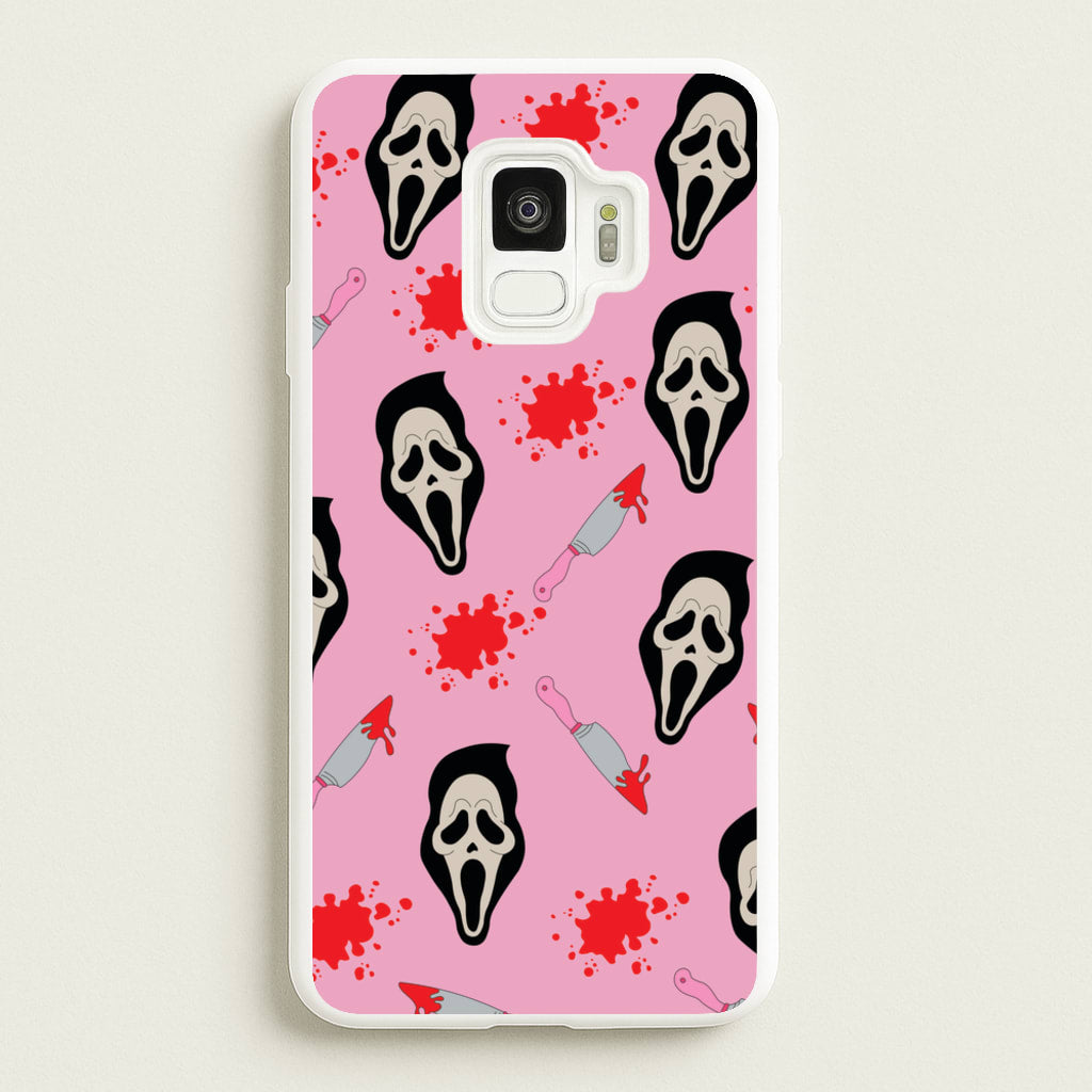 Pink Ghostface Pattern - Scream - Scream Phone Case for Galaxy S9
