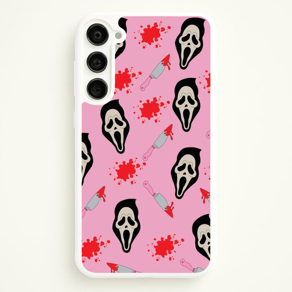Pink Ghostface Pattern - Scream - Scream Phone Case for Galaxy S23 Plus