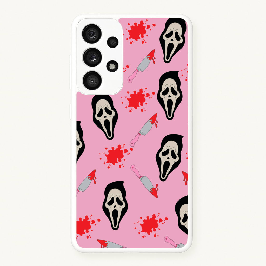 Pink Ghostface Pattern - Scream - Scream Phone Case for Galaxy A53