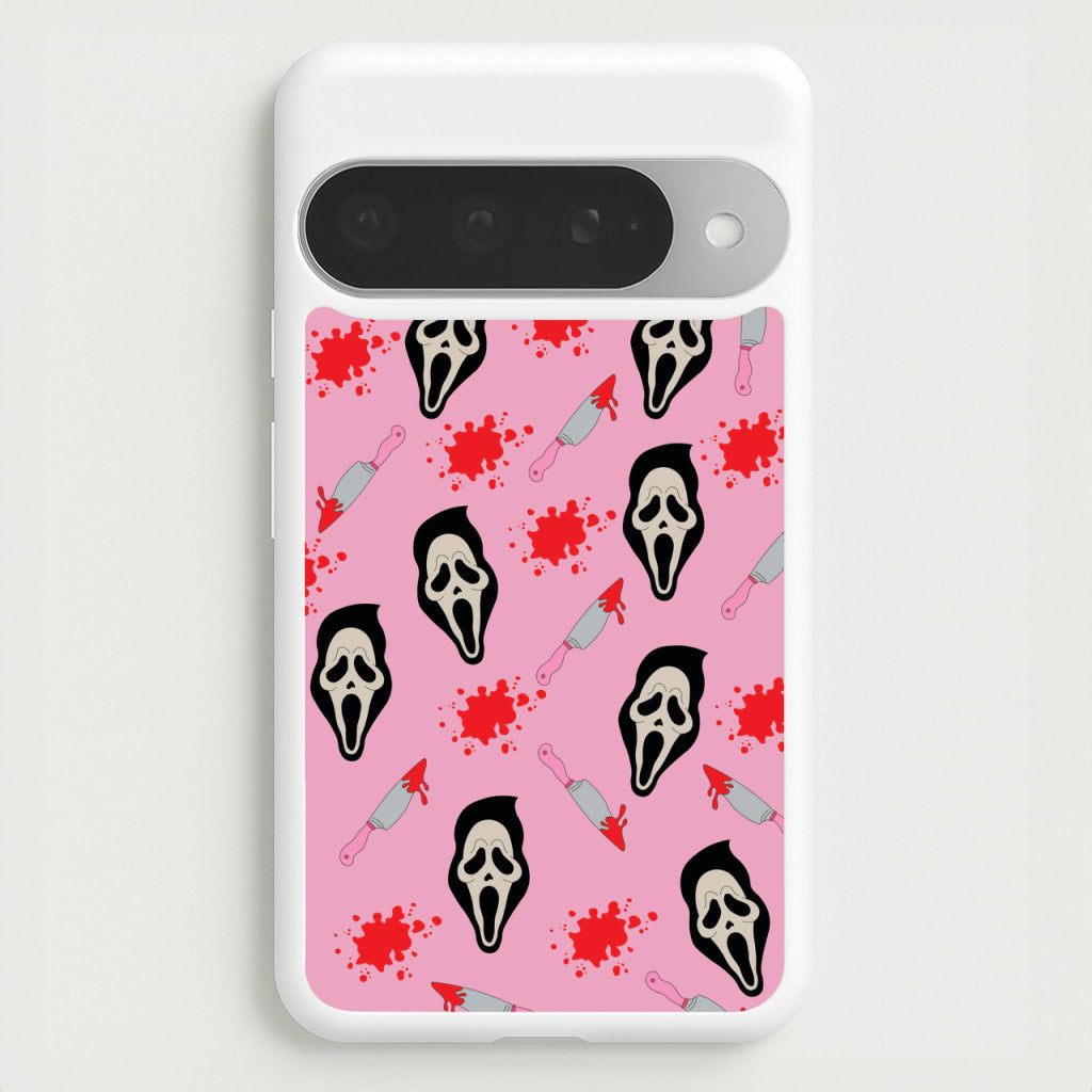 Pink Ghostface Pattern - Scream Phone Case for Google Pixel 10 Pro XL