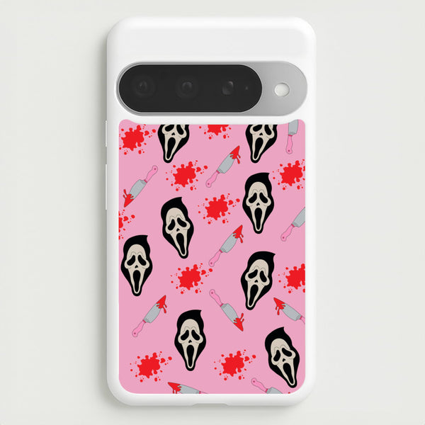 Pink Ghostface Pattern - Scream Phone Case for Google Pixel 10 Pro XL