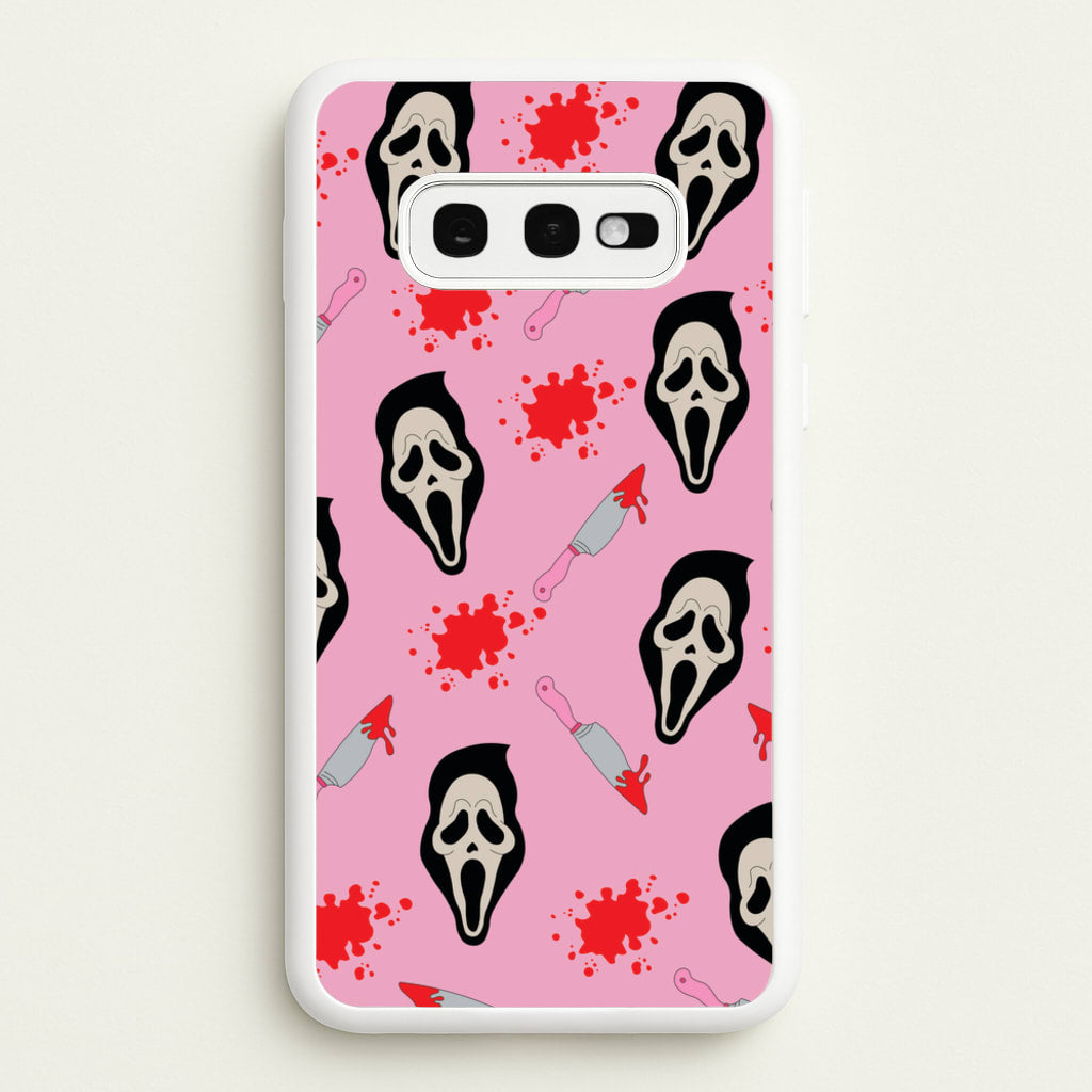 Pink Ghostface Pattern - Scream - Scream Phone Case for Galaxy S10e