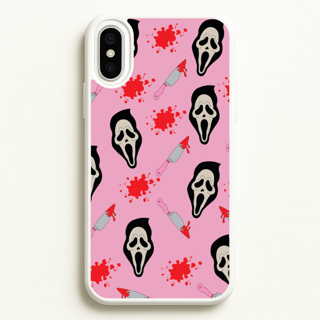 Pink Ghostface Pattern - Scream - Scream Phone Case for iPhone XS Max