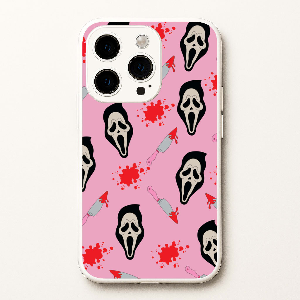 Pink Ghostface Pattern - Scream - Scream Phone Case for iPhone 15 Pro