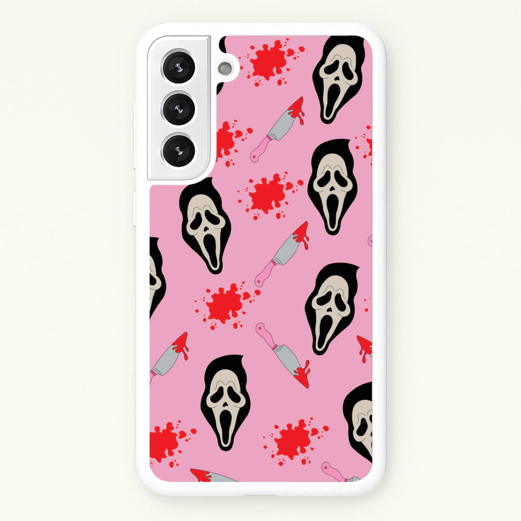 Pink Ghostface Pattern - Scream - Scream Phone Case for Galaxy S21 Plus