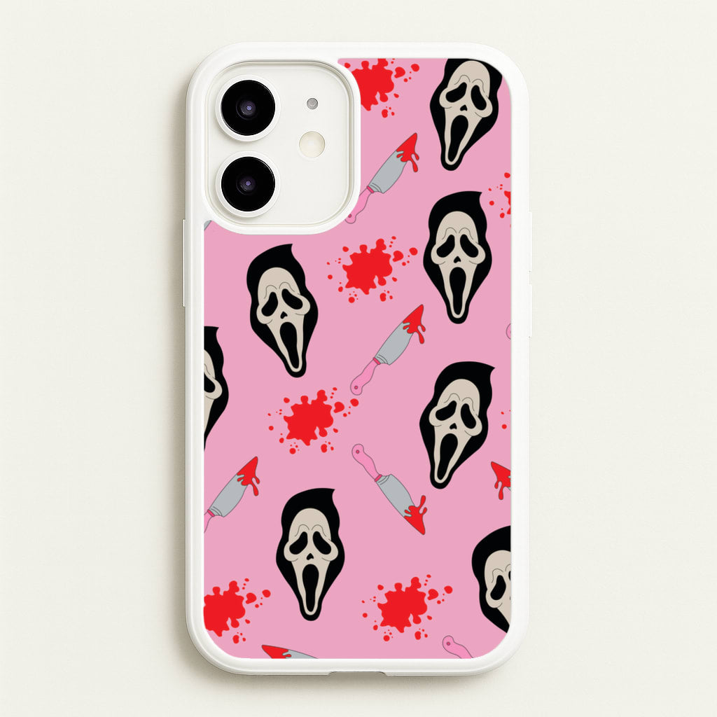 Pink Ghostface Pattern - Scream - Scream Phone Case for iPhone 12 Mini