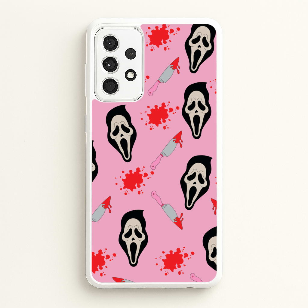 Pink Ghostface Pattern - Scream - Scream Phone Case for Galaxy A52 / A52s