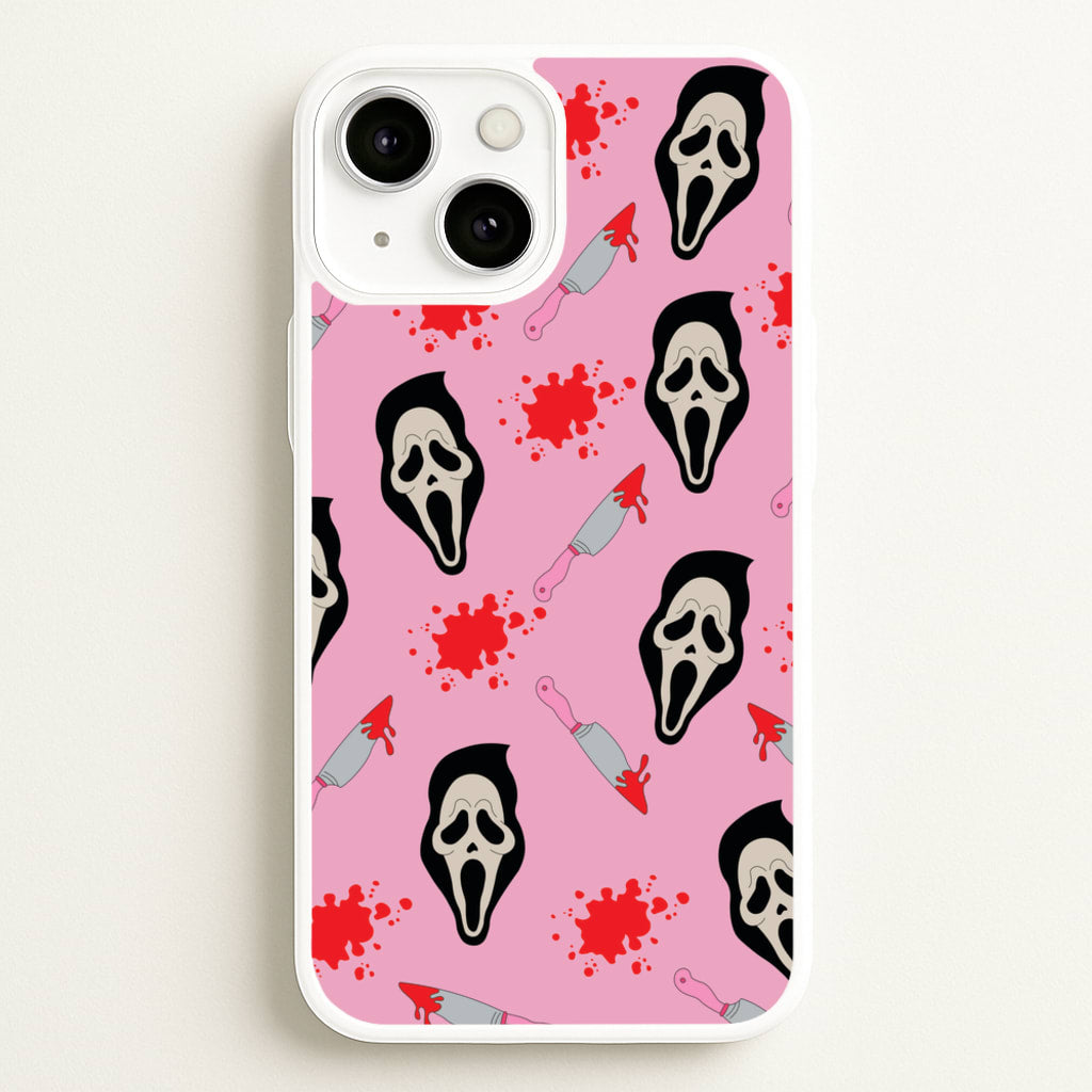 Pink Ghostface Pattern - Scream - Scream Phone Case for iPhone 13 Mini