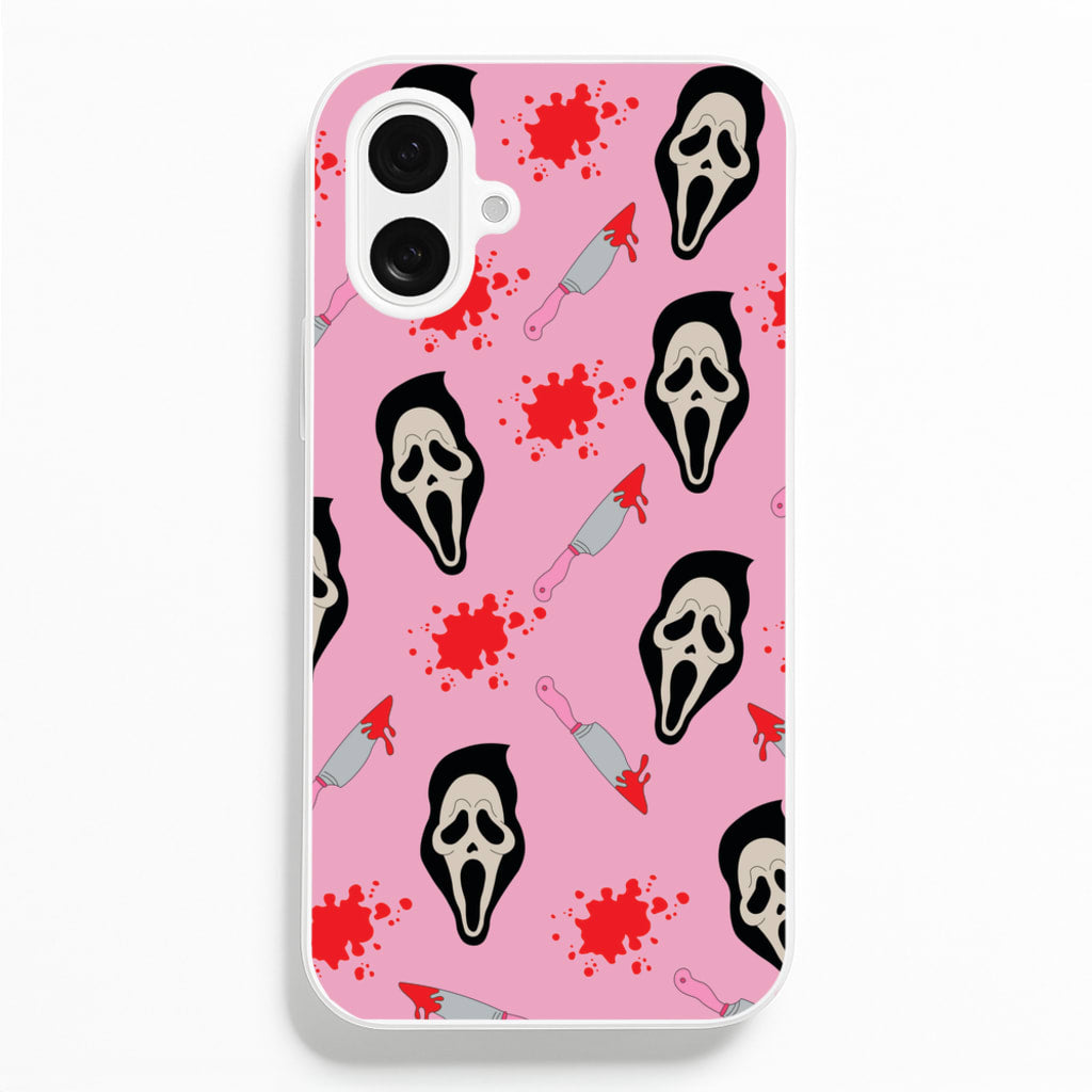 Pink Ghostface Pattern - Scream Phone Case