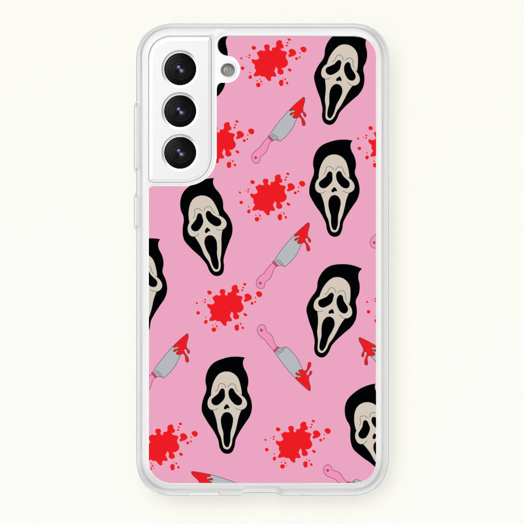 Pink Ghostface Pattern - Scream - Scream Phone Case for Galaxy S22 Plus