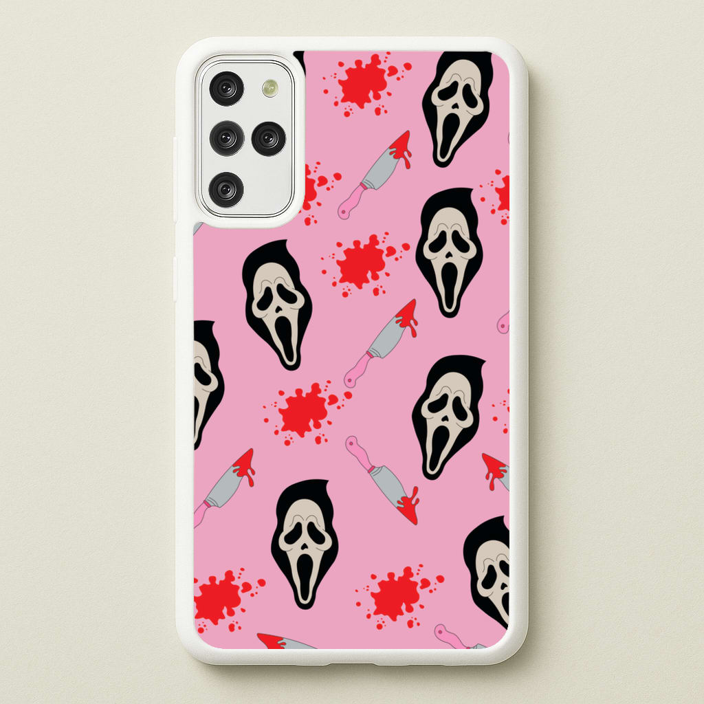 Pink Ghostface Pattern - Scream - Scream Phone Case for Galaxy S20 Plus